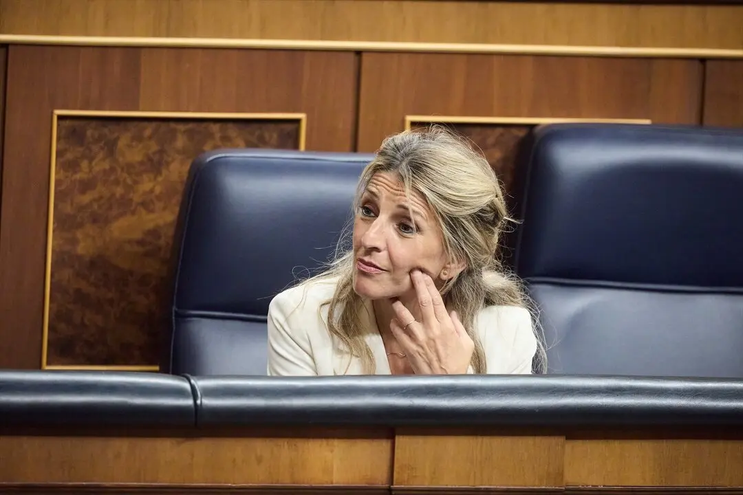 La vicepresidenta segunda y ministra de Trabajo y Econom&iacute;a Social, Yolanda D&iacute;az, durante una sesi&oacute;n plenaria. / Jes&uacute;s Hell&iacute;n