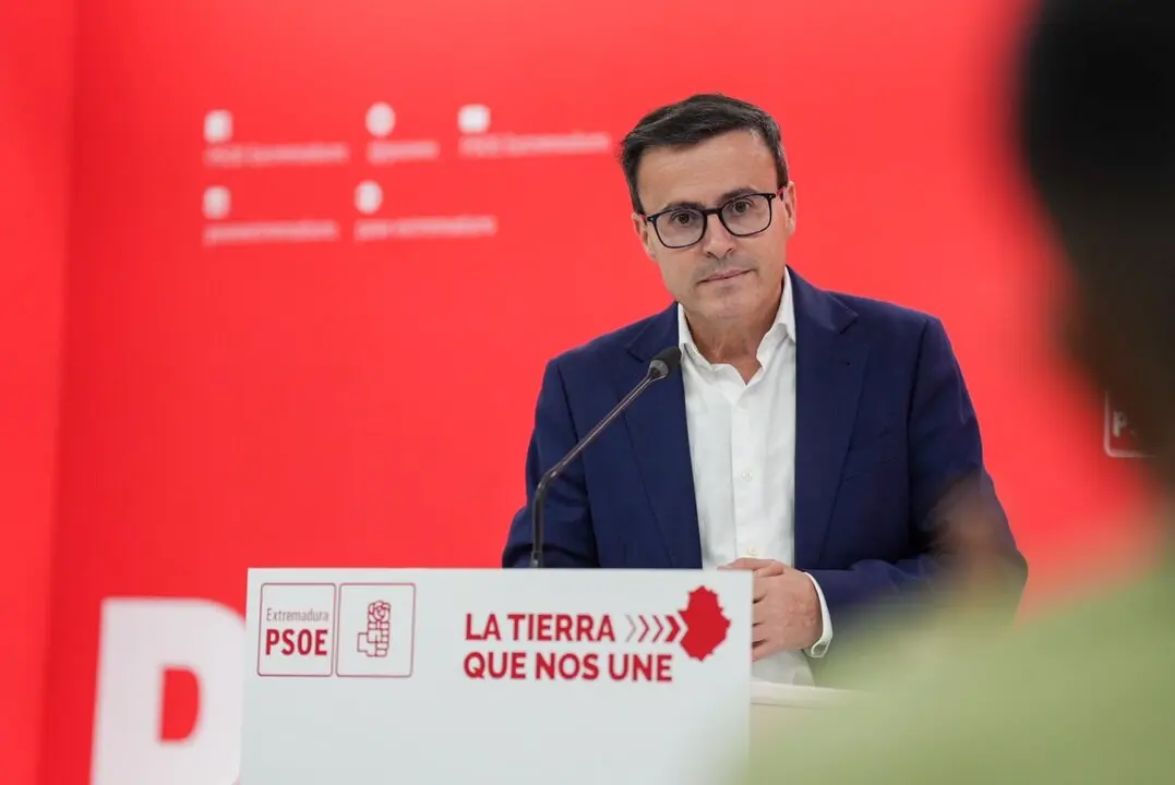 El secretario general del PSOE, Miguel &Aacute;ngel Gallardo, en rueda de prensa. / EP