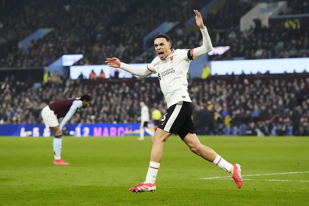 Alexander-Arnold celebra uno de sus goles con el Liverpool. / Nick Potts