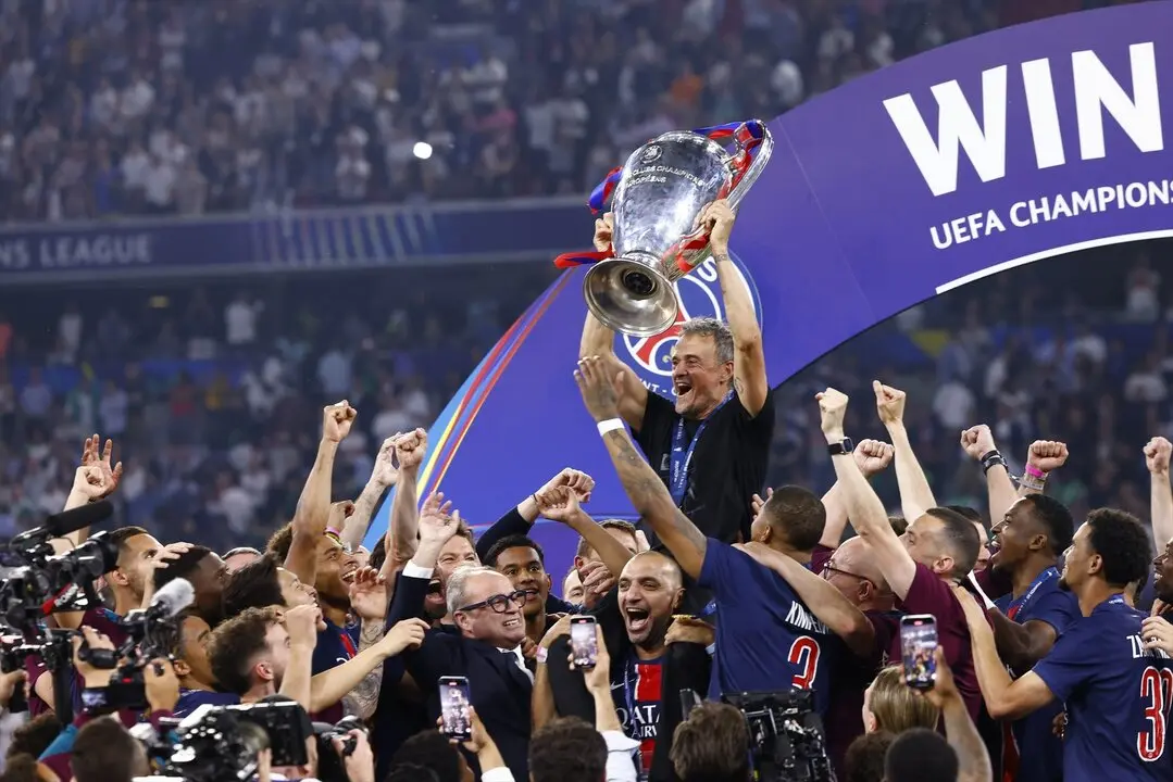 El entrenador espa&ntilde;ol del PSG, Luis Enrique, durante la celebraci&oacute;n. / EP