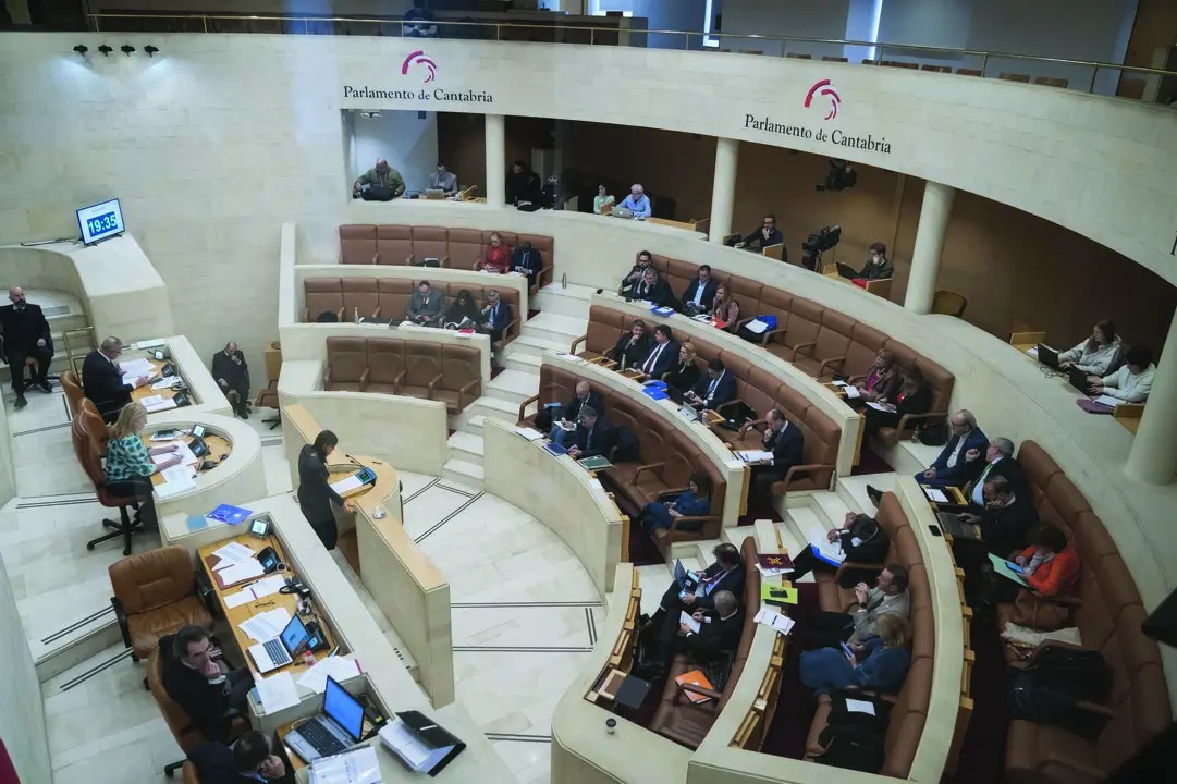 Vista de una sesi&oacute;n del pleno del Parlamentario de Cantabria. / Alerta