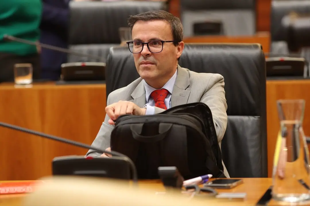 El diputado del PSOE, Miguel &Aacute;ngel Gallardo, durante el debate sobre el Estado de la Regi&oacute;n de Extremadura. / Jorge Armestar