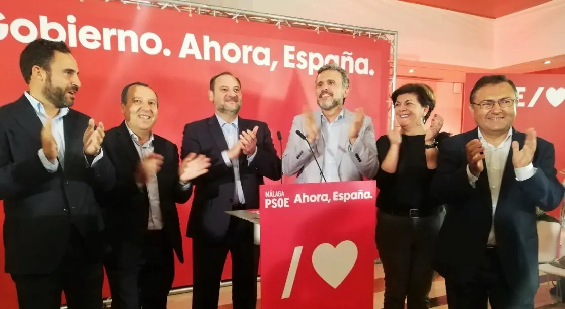 Jos&eacute; Luis &Aacute;balos, exsecretario de Organizaci&oacute;n del PSOE, en un mitin en M&aacute;laga. / EP