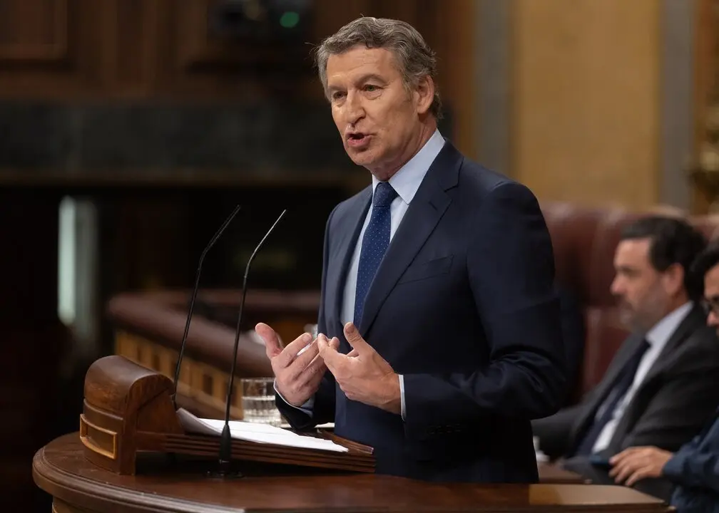 Feij&oacute;o durante el pleno en el Congreso de los Diputados. / Eduardo Parra