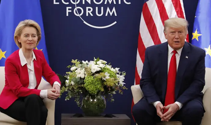 La presidenta de la CE, Von der Leyen y el presidente de EE.UU. Donald Trump. / x