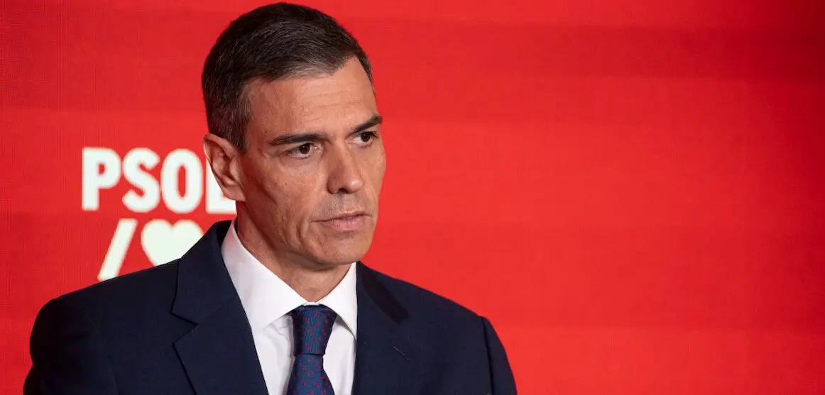 Pedro S&aacute;nchez, durante una rueda de prensa en la sede del PSOE tras la dimisi&oacute;n de Santos Cerd&aacute;n. Ferraz, 12 de junio de 2025.
Foto: Gabriel Luengas / Europa Press