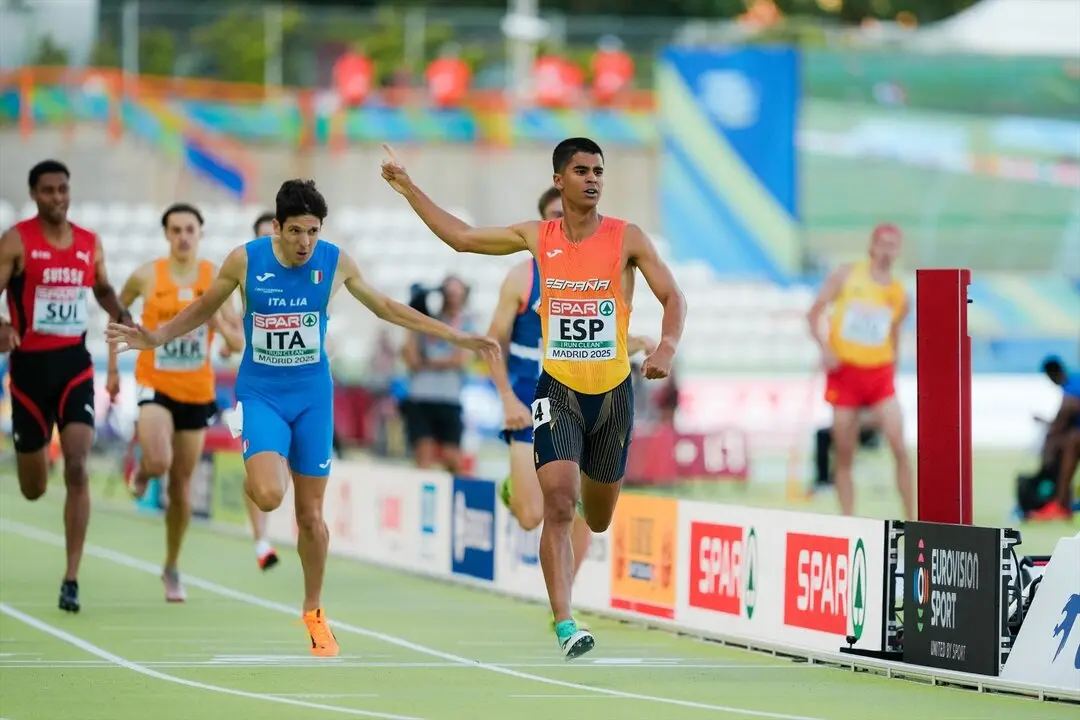 Mohamed Attaoui, durante el Campeonato de Europa de atletismo por selecciones. / RFEA