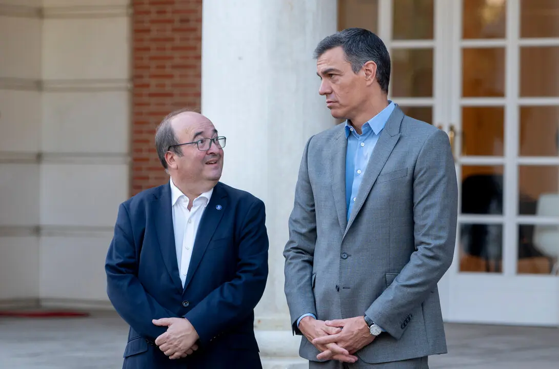 Miquel Iceta y Pedro S&aacute;nchez. / EP