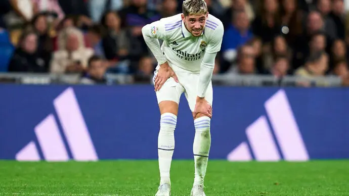 El jugador del real Madrid, Fede Valverde en un encuentro de Liga. / x