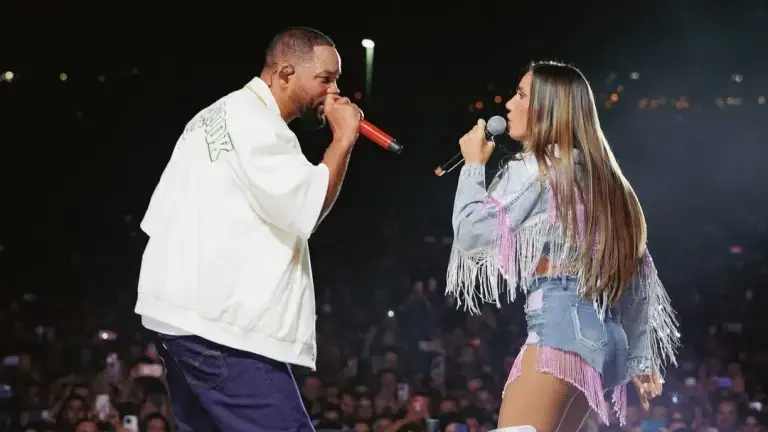 India Martínez y Will Smith cantando en el Dreambeach festival de 2025. / Instagram