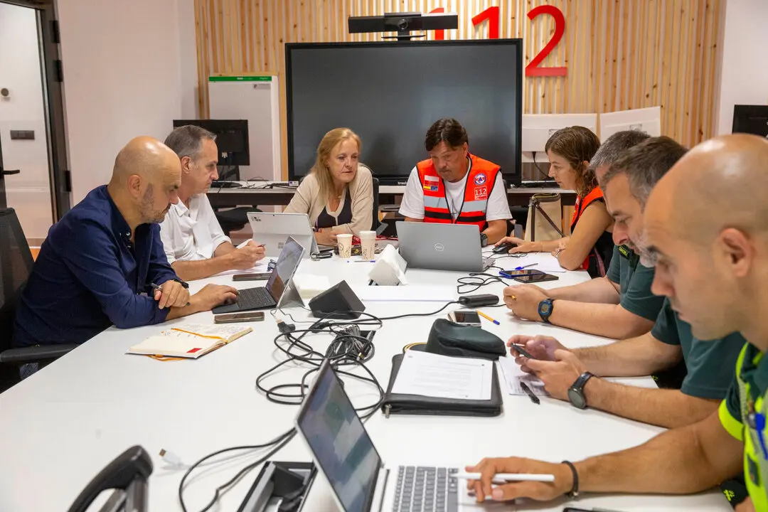 La consejera Isabel Urrutia durante la reuni&oacute;n del CECOP en la sede del 112. / Alerta