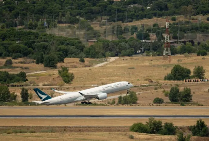 Vistas del Aeropuerto Adolfo Su&aacute;rez Madrid-Barajas, desde el Mirador de Paracuellos. / x