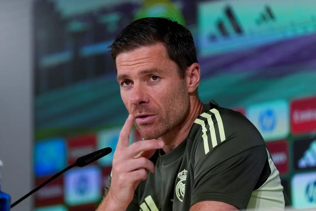 Xabi Alonso durante la rueda de prensa previa al Oviedo-Real Madrid. / EP