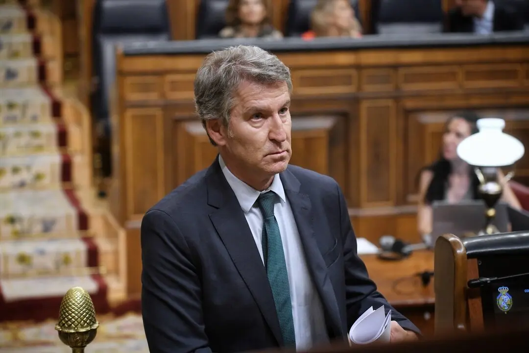 El presidente del PP, Alberto N&uacute;&ntilde;ez Feij&oacute;o, durante una sesi&oacute;n plenaria extraordinaria, en el Congreso de los Diputados. / Fernando S&aacute;nchez
