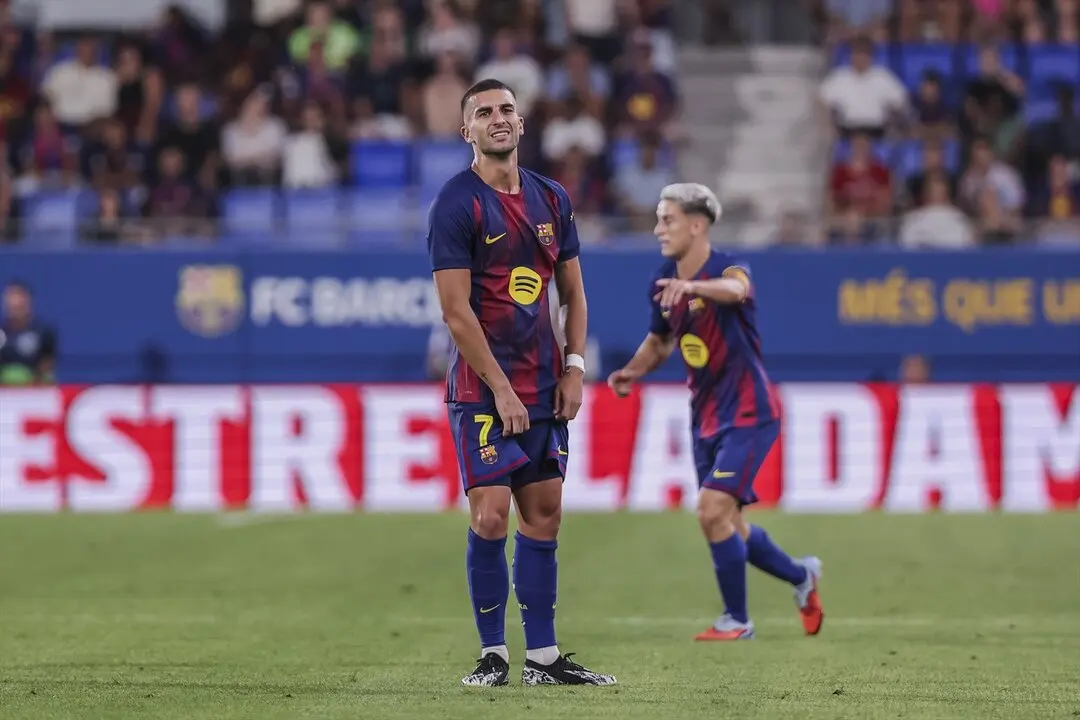 Ferran Torres durante el trofeo Joan Gamper en el estadio Johan Cruyff. / EP
