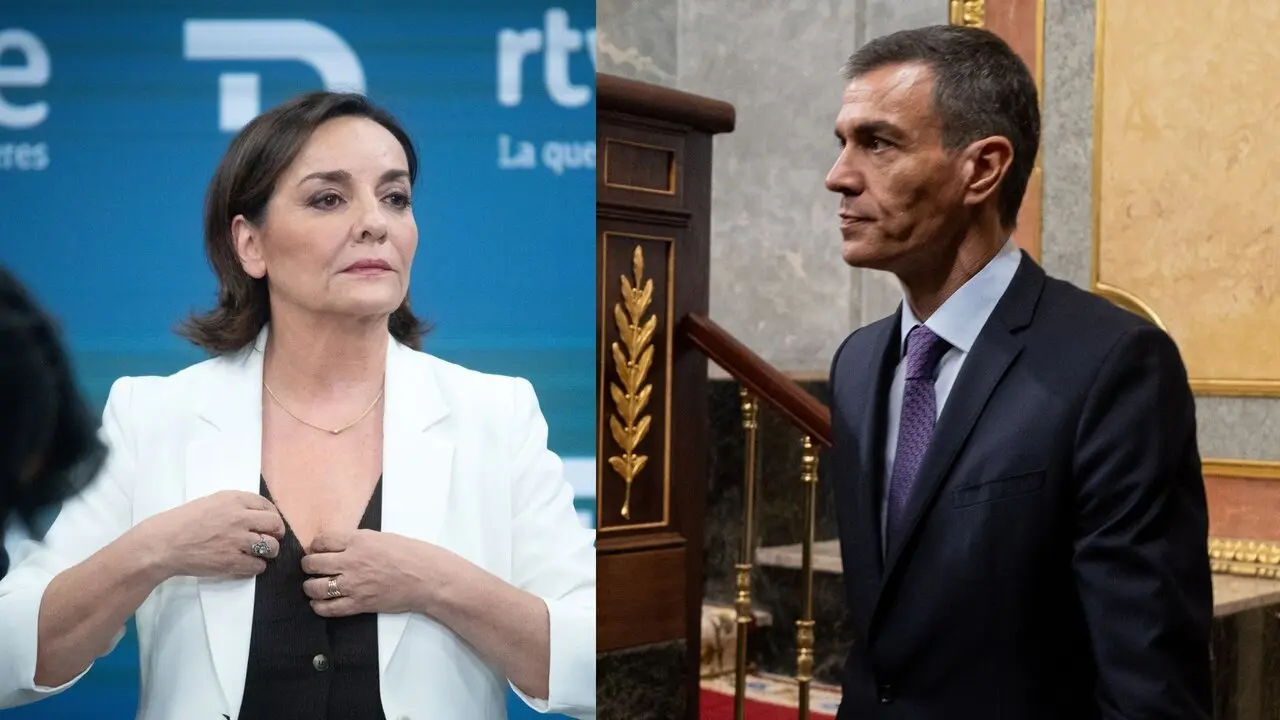 La periodista, Pepa Bueno, y el presidente del Gobierno, Pedro S&aacute;nchez. / EP