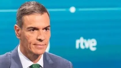 El presidente del Gobierno, Pedro S&aacute;nchez, durante su entrevista en RTVE. / RTVE