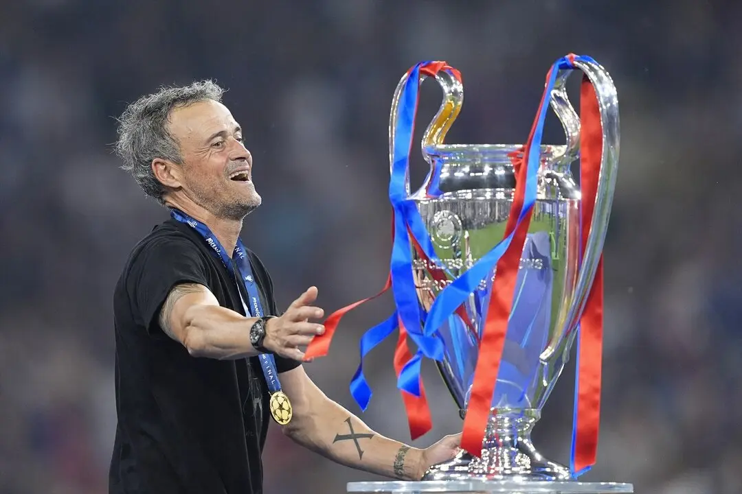 Luis Enrique tras conquistar la Champions la pasada temporada, / EP