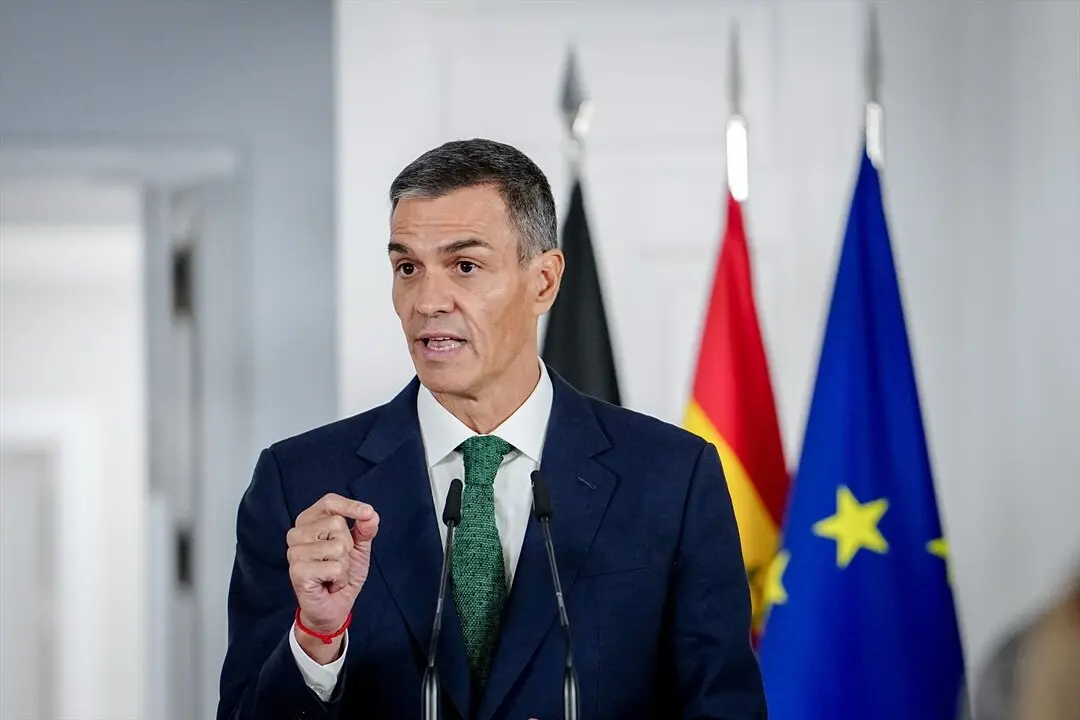 El presidente de Espa&ntilde;a, Pedro S&aacute;nchez, durante un discurso. / Kay Nietfeld