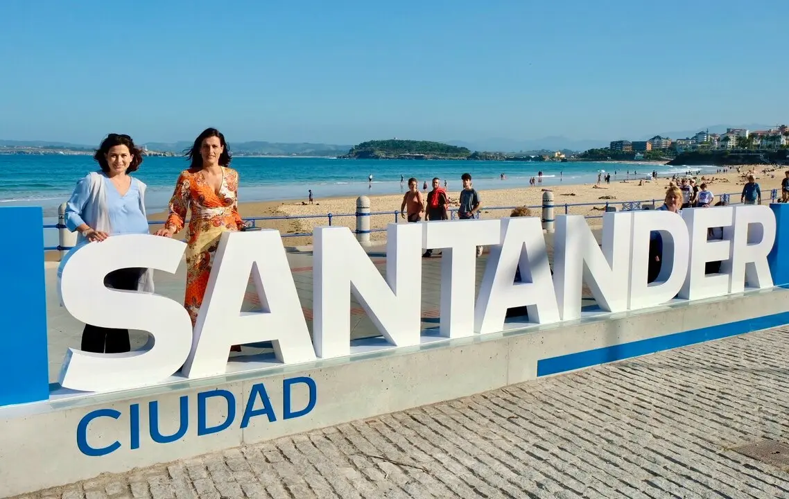 Letrero de Santander ubicado en El Sardinero. / EP