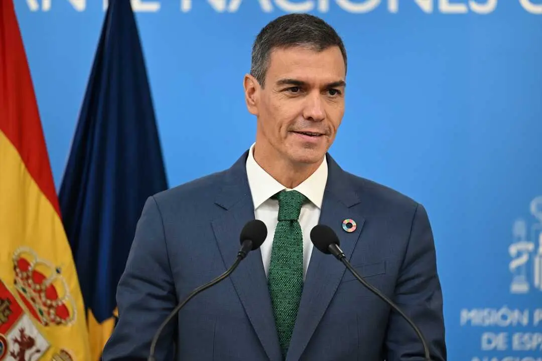 El presidente del Gobierno, Pedro S&aacute;nchez, comparece ante los medios de comunicaci&oacute;n.  / Borja Puig de la Bellacasa