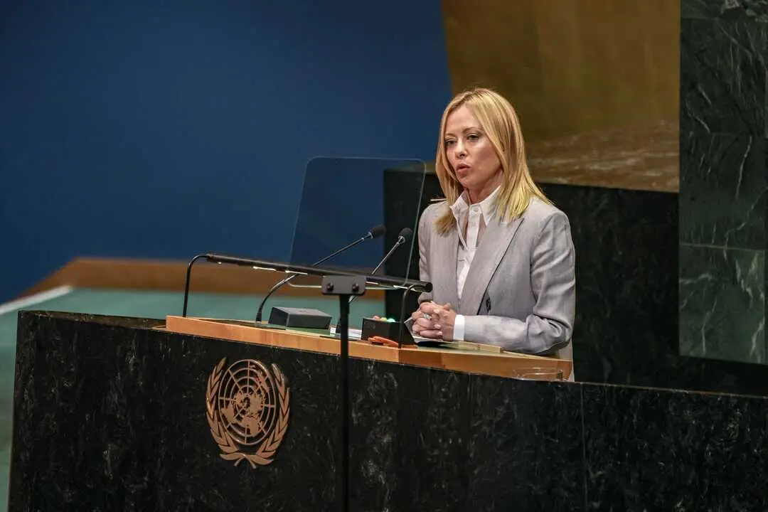 Giorgia Meloni interviene durante el Debate General de la 80.&ordf; Asamblea General de las Naciones Unidas. / EP