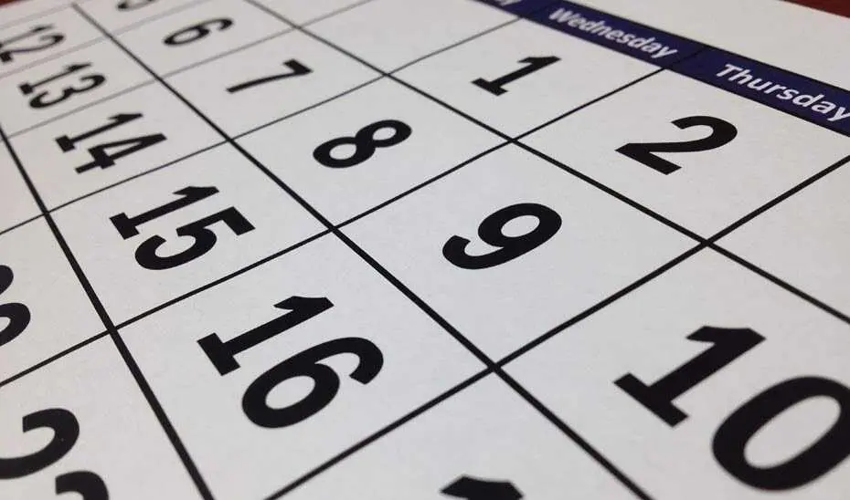 Vista de un calendario. EP / Archivo