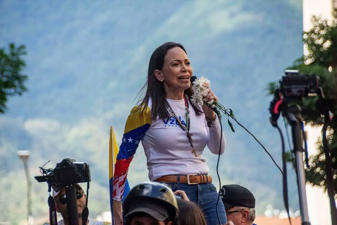 La l&iacute;der de la oposici&oacute;n de Venezuela, Mar&iacute;a Corina Machado. / EP