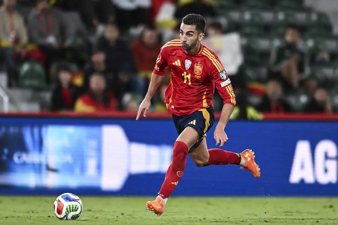 Ferran Torres durante el &uacute;ltimo partido con Espa&ntilde;a. / EP
