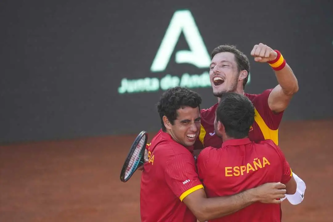 Carre&ntilde;o celebra el pase de Espa&ntilde;a en la Copa Davis. / EP