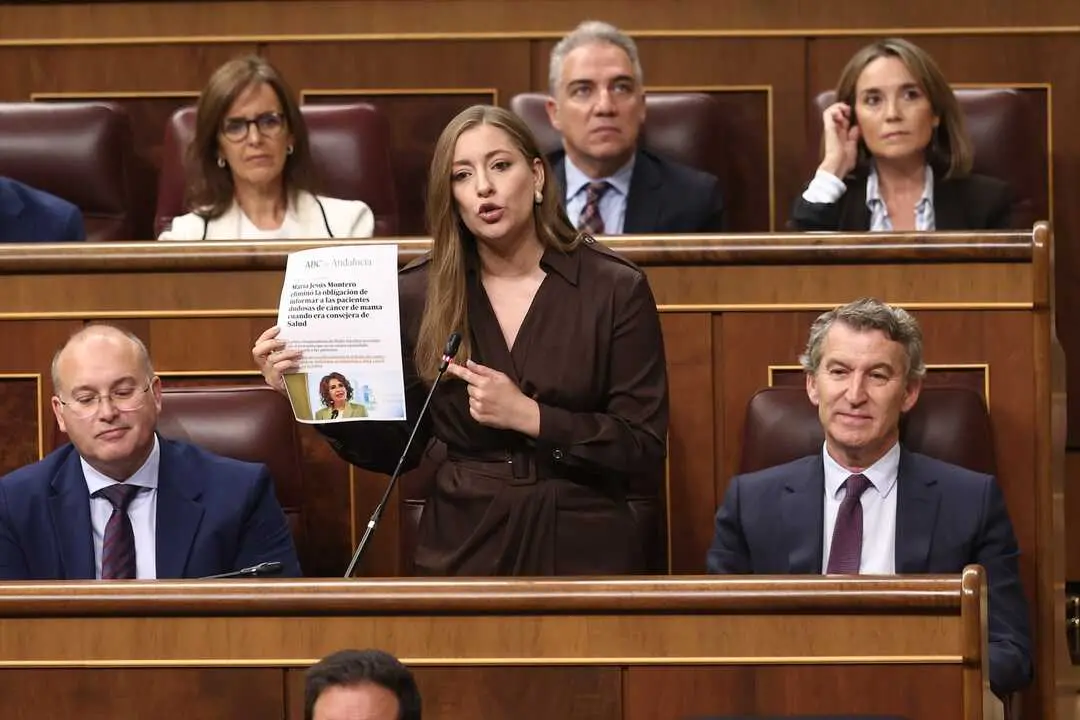 La portavoz del PP en el Congreso, Ester Mu&ntilde;oz, interviene durante una sesi&oacute;n de control al Gobierno. / Eduardo Parra