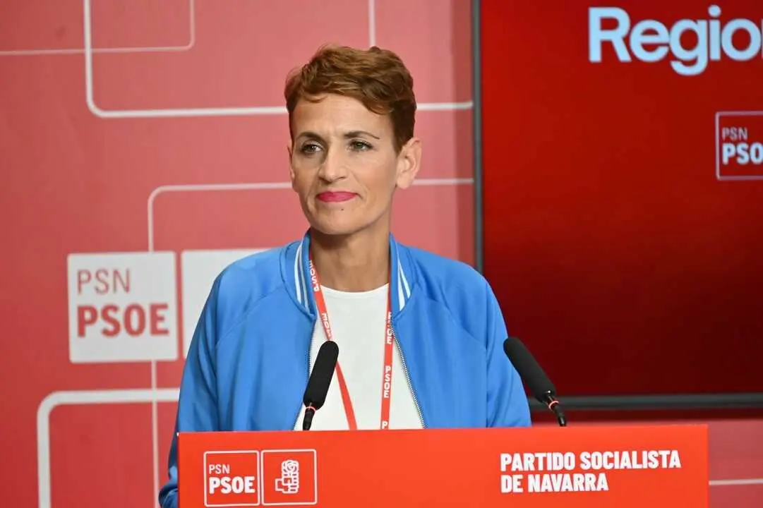 Mar&iacute;a Chivite durante su intervenci&oacute;n en el Comit&eacute; Regional del PSN. / PSN