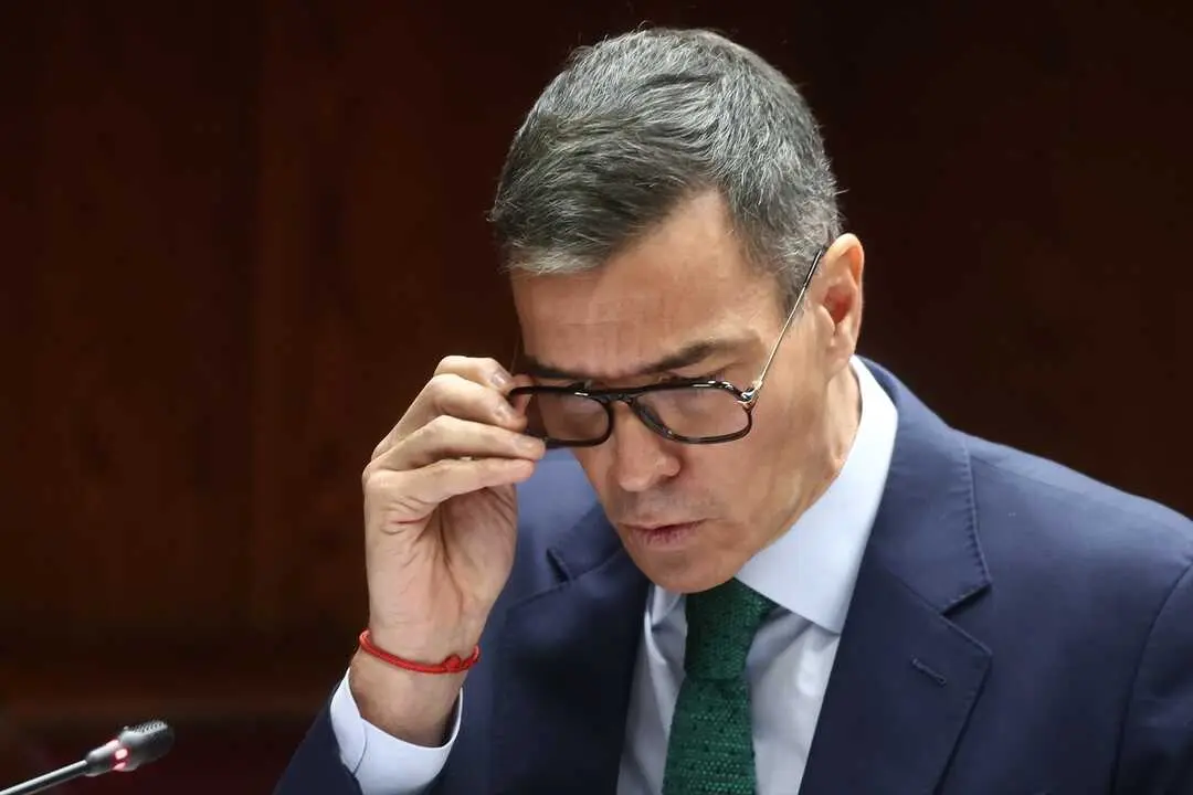 El presidente del Gobierno, Pedro S&aacute;nchez, comparece en la Comisi&oacute;n de Investigaci&oacute;n sobre el 'caso Koldo', en el Senado. / Eduardo Parra