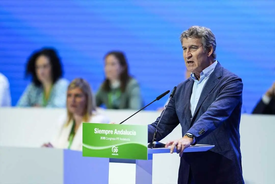 El presidente del PP, Albero Nu&ntilde;ez Feijoo, durante el congreso del PP-A. / Joaqu&iacute;n Corchero