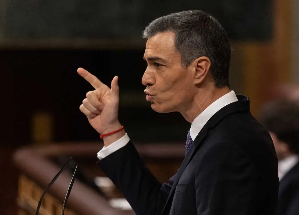 El presidente del Gobierno, Pedro S&aacute;nchez, interviene durante una sesi&oacute;n de control al Gobierno. / Eduardo Parra