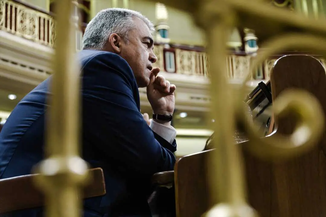 El exsecretario de Organizaci&oacute;n del PSOE, Santos Cerd&aacute;n, durante un pleno en el Congreso de los Diputados. / Carlos Luj&aacute;n