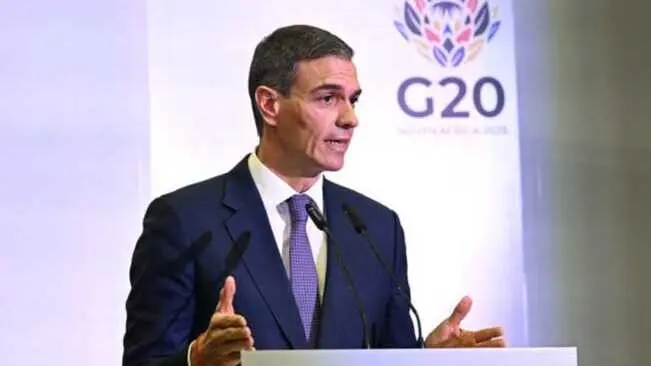 El presidente del Gobierno, Pedro S&aacute;nchez, durante la cumbre del G20. / Moncloa