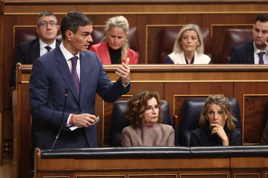 El presidente del Gobierno, Pedro S&aacute;nchez, interviene durante una sesi&oacute;n de control al Gobierno. / EP