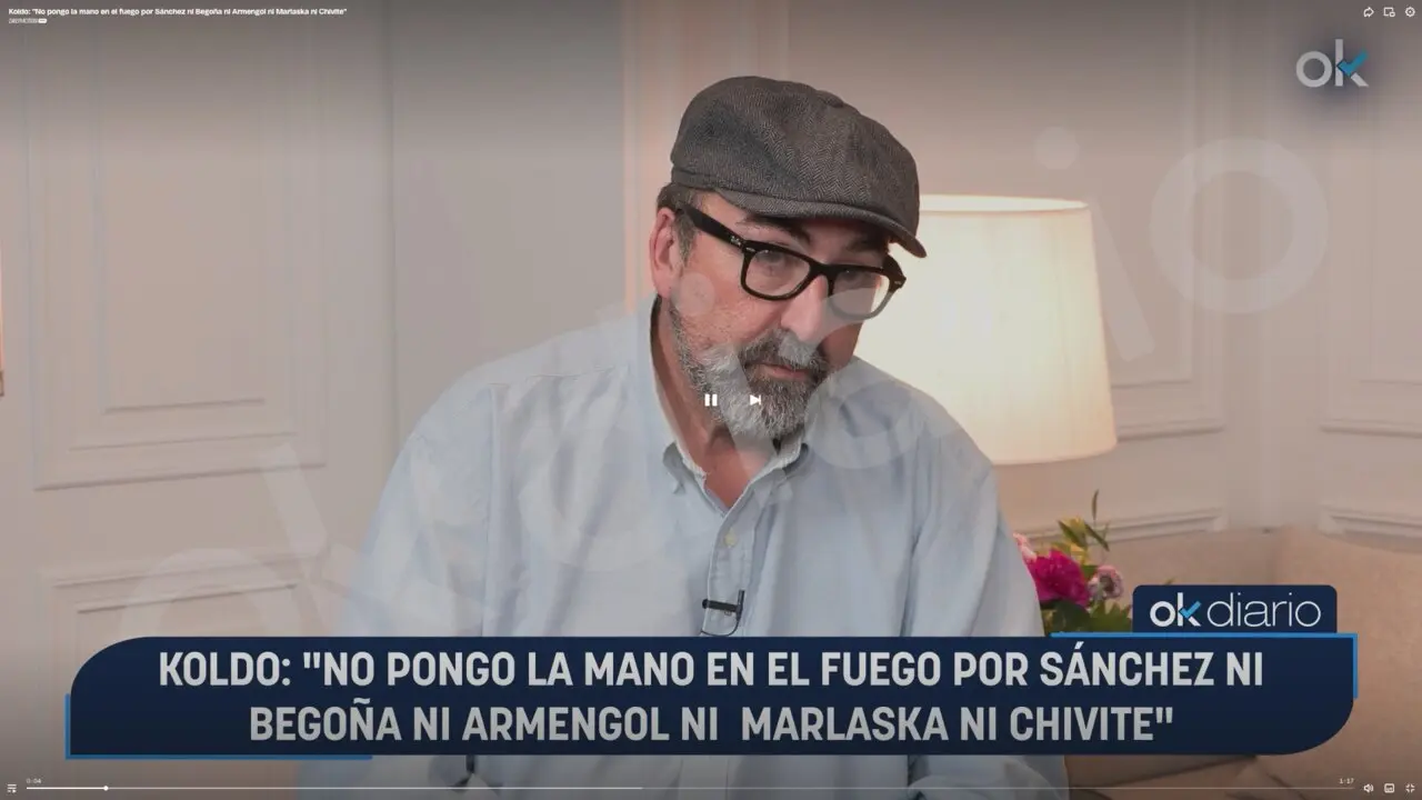 Koldo durante la entrevista con  Eduardo Inda en OkDiario.