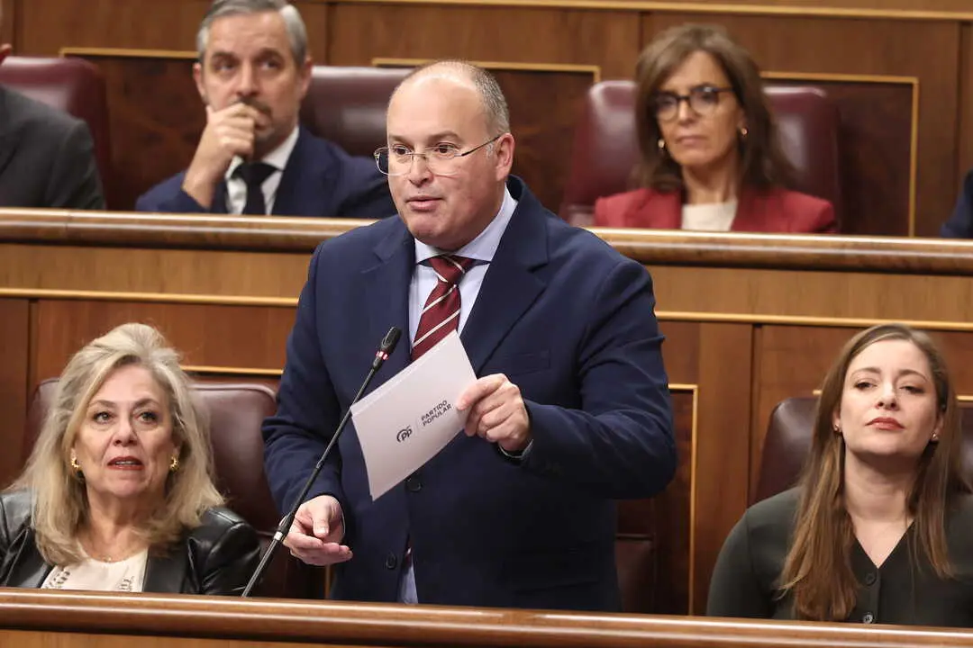 El secretario general del PP, Miguel Tellado, durante una sesi&oacute;n de control al Gobierno. / EP