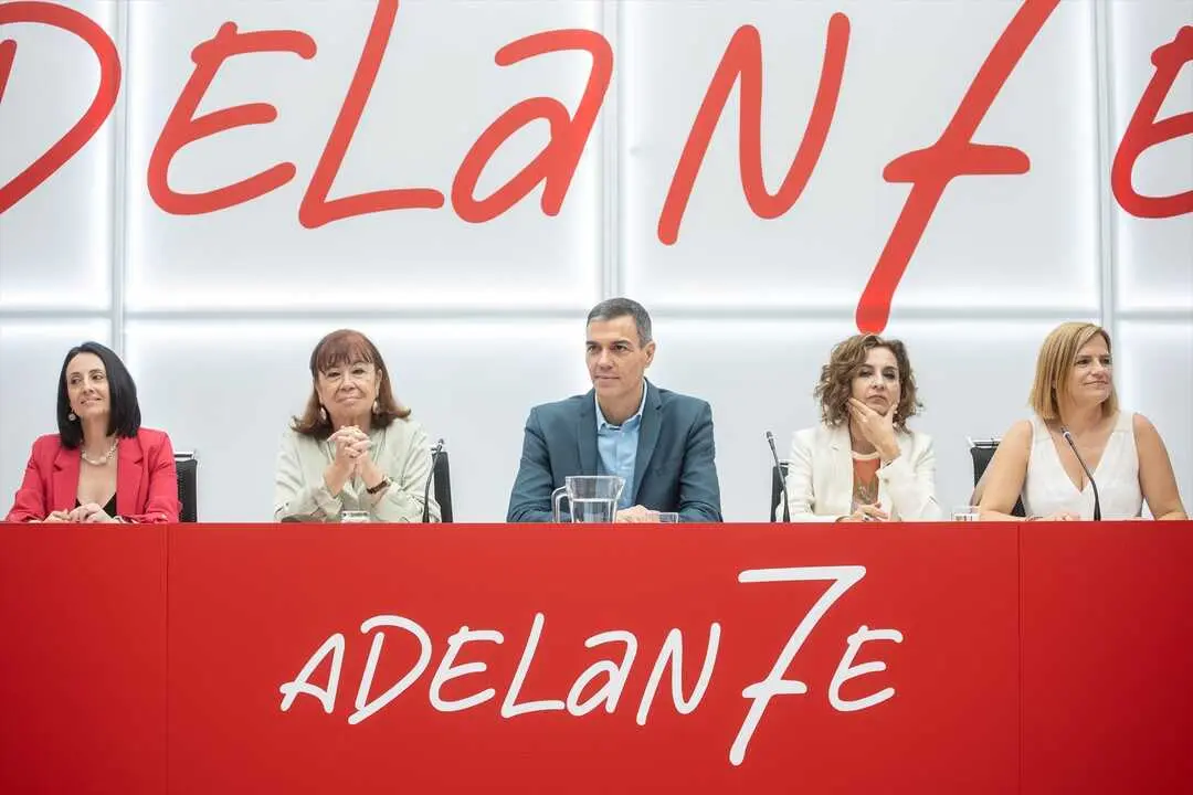 L&iacute;deres del PSOE durante la reuni&oacute;n de la Comisi&oacute;n Ejecutiva Federal. / Alejandro Mart&iacute;nez V&eacute;lez