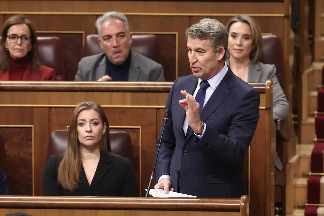 El presidente del Partido Popular, Alberto N&uacute;&ntilde;ez Feij&oacute;o, durante una sesi&oacute;n de control al Gobierno, en el Congreso de los Diputados.

Firma: Eduardo Parra / Europa Press
