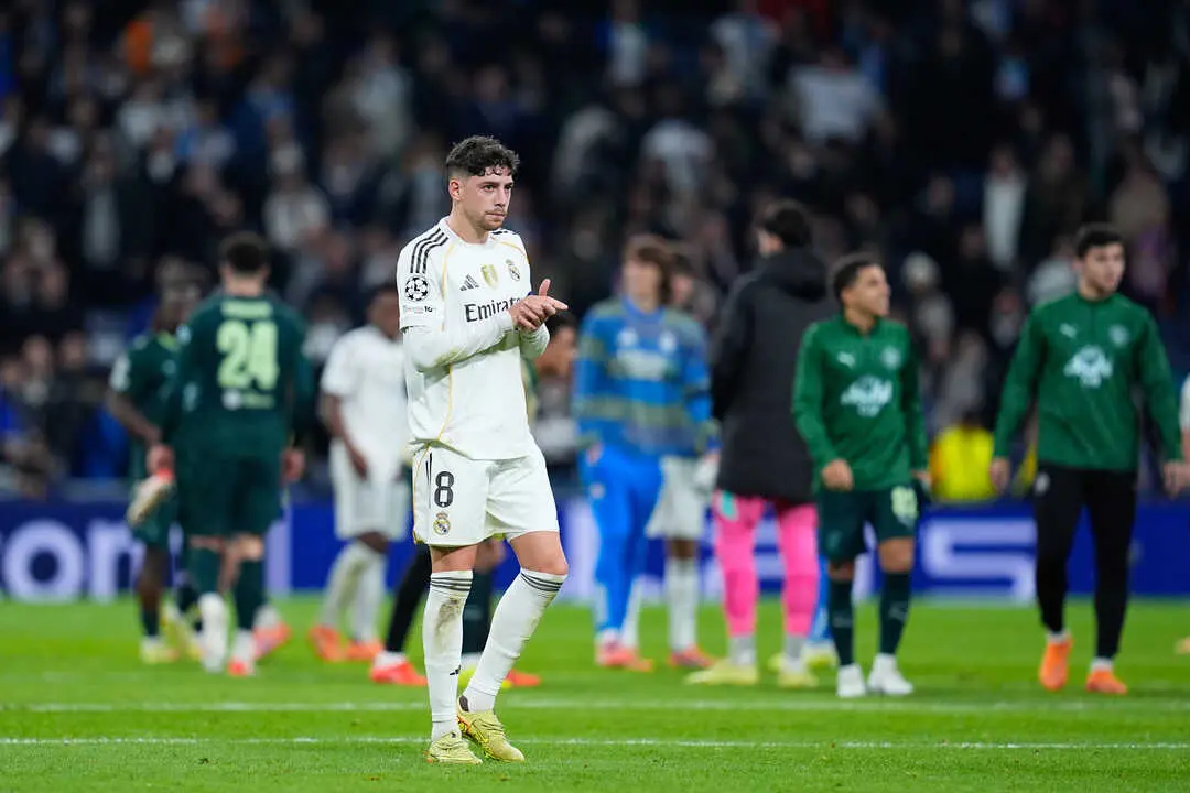 Federico Valverde del Real Madrid durante un partido de Champions. / EP