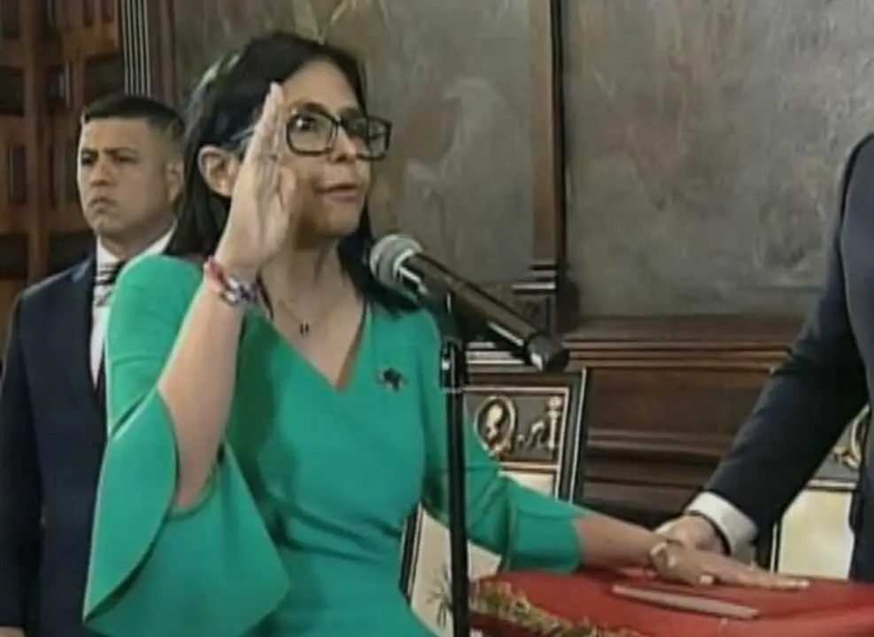 Jura de Delcy Rodr&iacute;guez como presidenta encargada de Venezuela. / EP