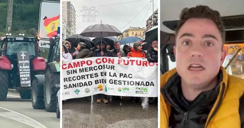"Campo con futuro", el grito un&aacute;nime del sector agrario c&aacute;ntabro. Agricultores y representantes de todas las organizaciones agrarias marcharon con pancartas y paraguas, exigiendo medidas concretas ante la crisis del campo.