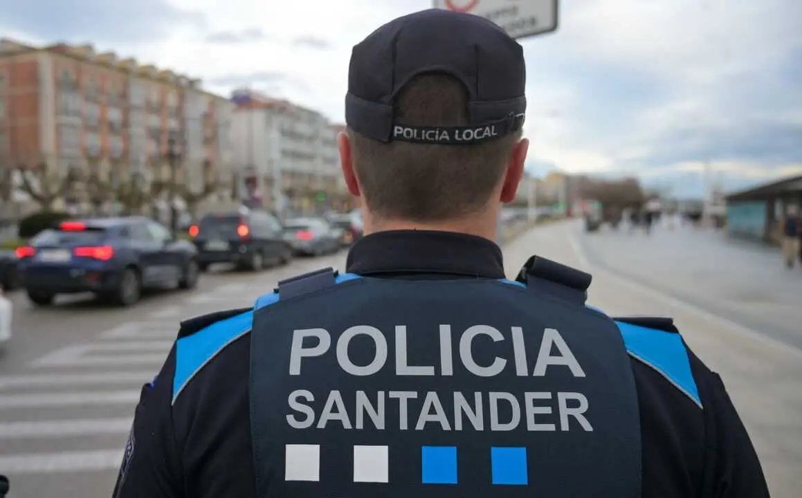 Un agente de la Polic&iacute;a Local de Santander. / EP