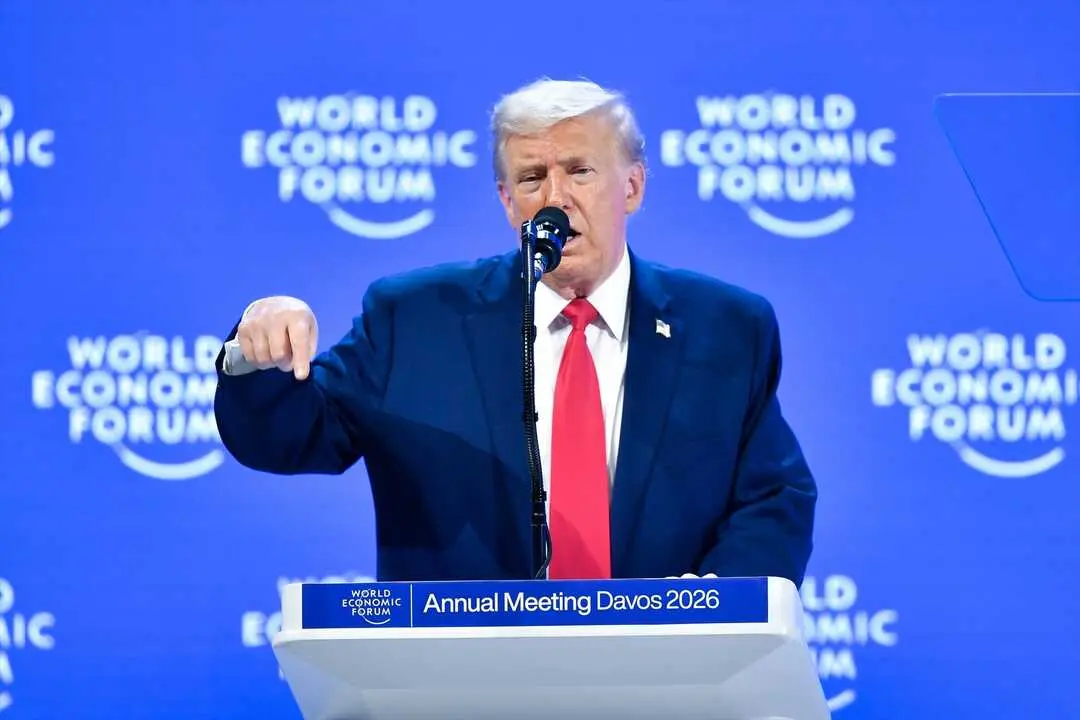 Donald Trump durante su intervenci&oacute;n en Davos. / EP