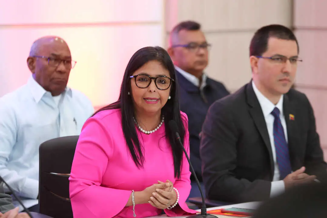 La presidenta temporal de Venzuela, Delcy Rodr&iacute;guez. / EP