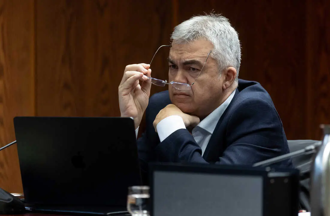 El ex secretario de Organizaci&oacute;n del PSOE Santos Cerd&aacute;n durante la Comisi&oacute;n de Investigaci&oacute;n. / EP