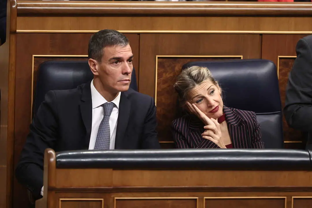 El presidente del Gobierno, Pedro S&aacute;nchez, y la vicepresidenta segunda y ministra de Trabajo y Econom&iacute;a Social, Yolanda D&iacute;az. / EP